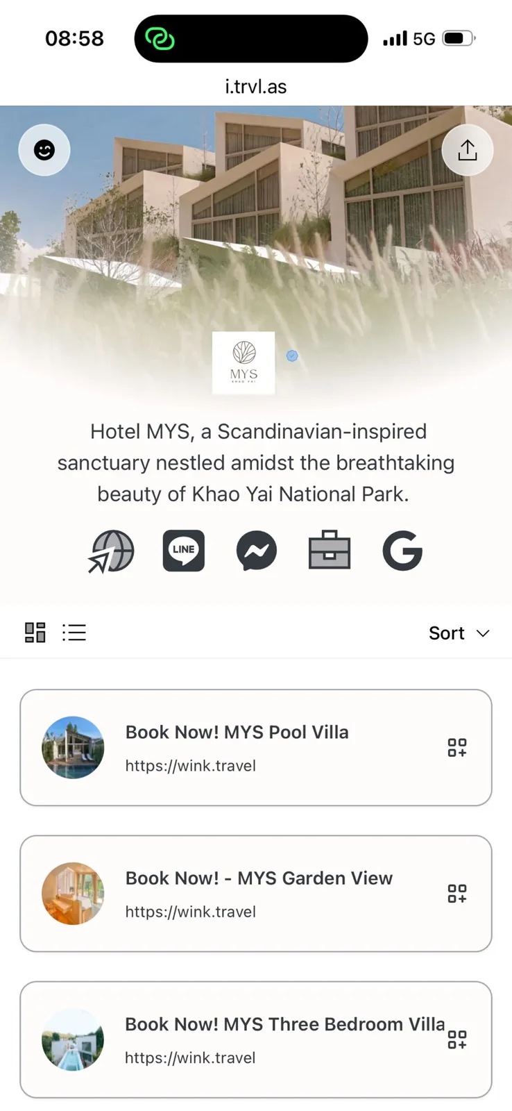 A WinkLinks mobile storefront